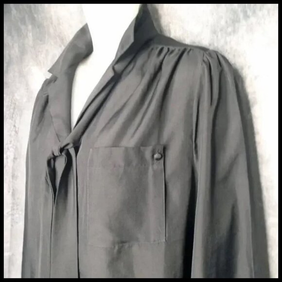 Plus Size Black Blouse & Belt, Balloon Sleeves, TEN Blouses in One! 70s Vintage - Picture 2 of 13